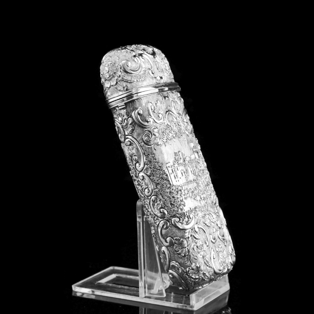 Antique Solid Silver Victorian Cigar Cheroot Case 