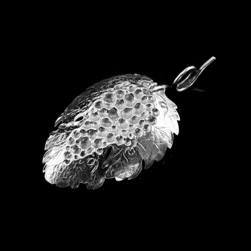 Antique Georgian Solid Silver Tea Caddy Spoon Vine Leaf Design - Joseph Willmore 1807 View IV