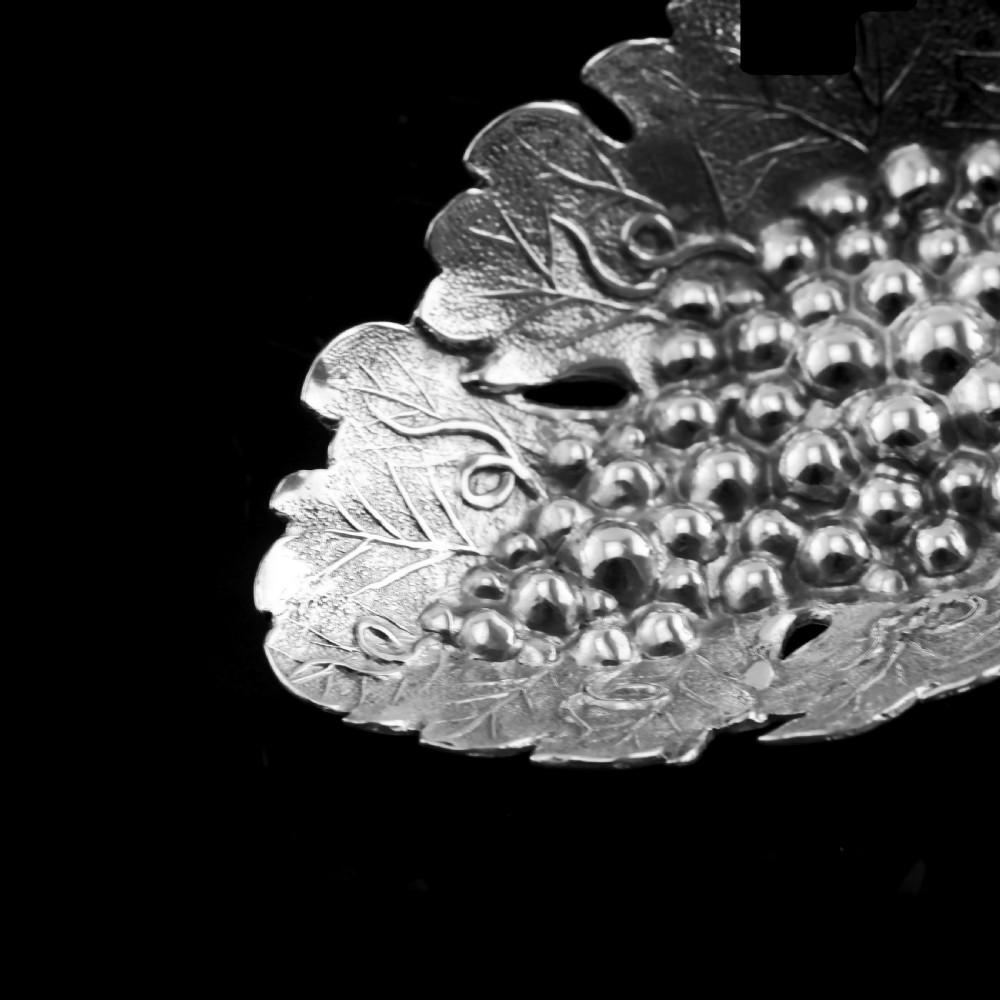 Antique Georgian Solid Silver Tea Caddy Spoon Vine Leaf Design - Joseph Willmore 1807 View VI