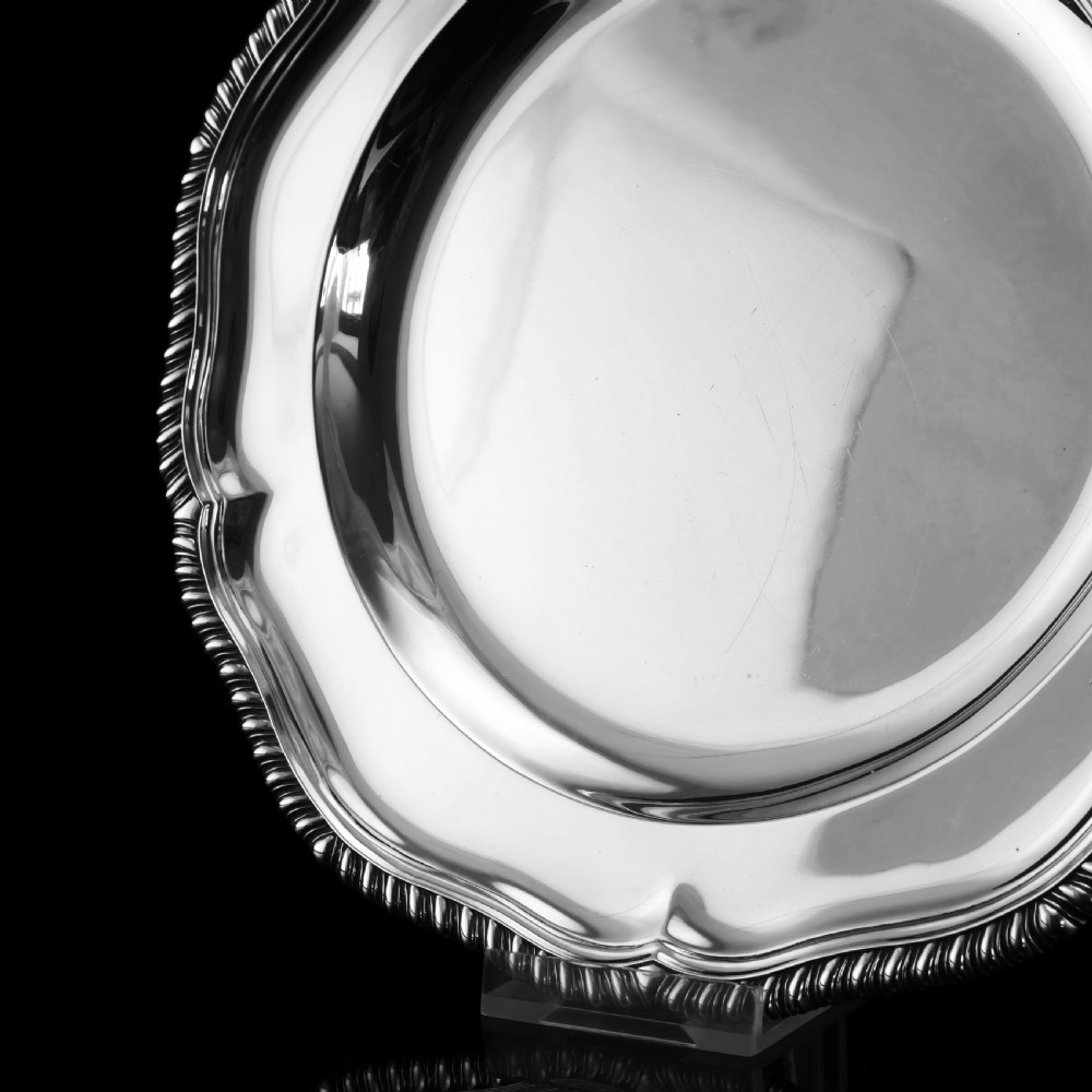 Antique Solid Silver Dish with Coat of Arms for Michael Bass, 1st Baron Burton - Garrard 1888 View XII