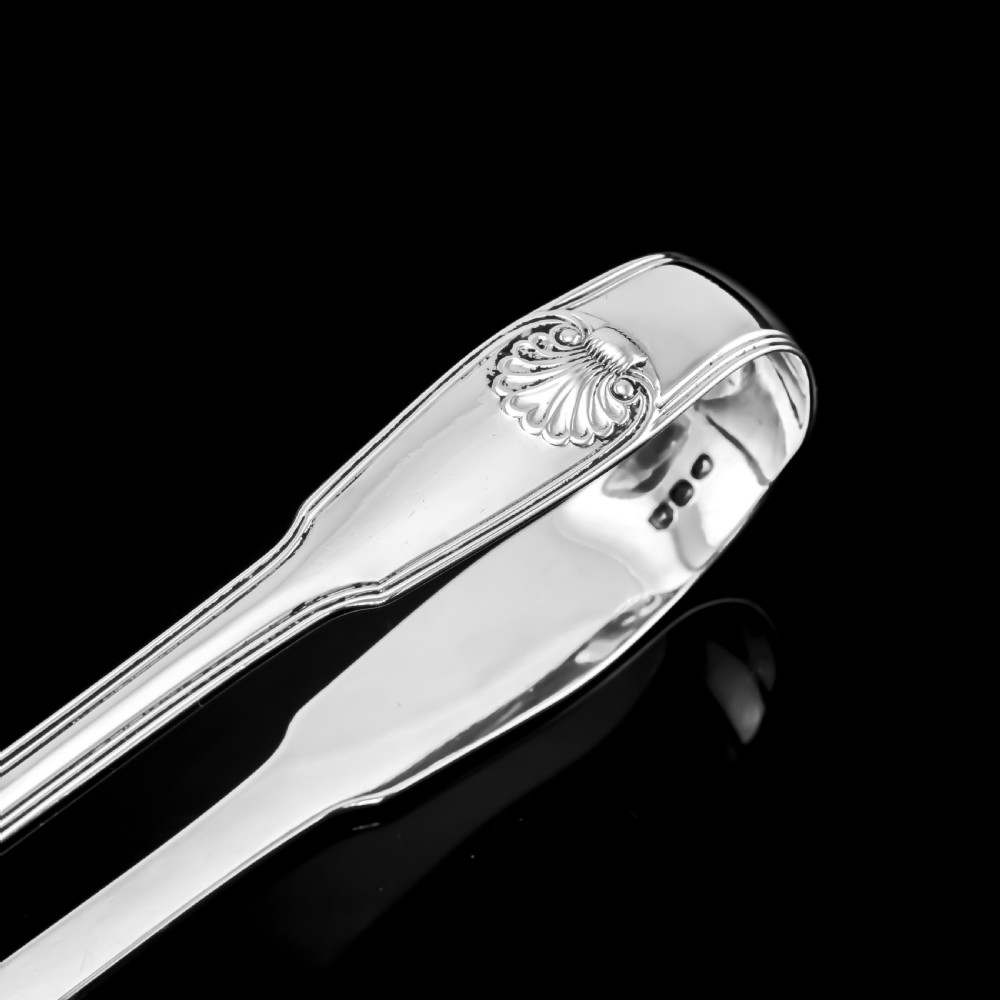 Antique Solid Silver Georgian Asparagus Tongs, Leveson-Gower/Sutherland Crest - 1820 View IX