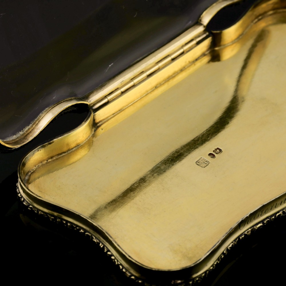A Rare Georgian Solid Silver Gilt Snuff Box with Rock Crystal - Charles Rawlings & William Summers, 1833 View XV