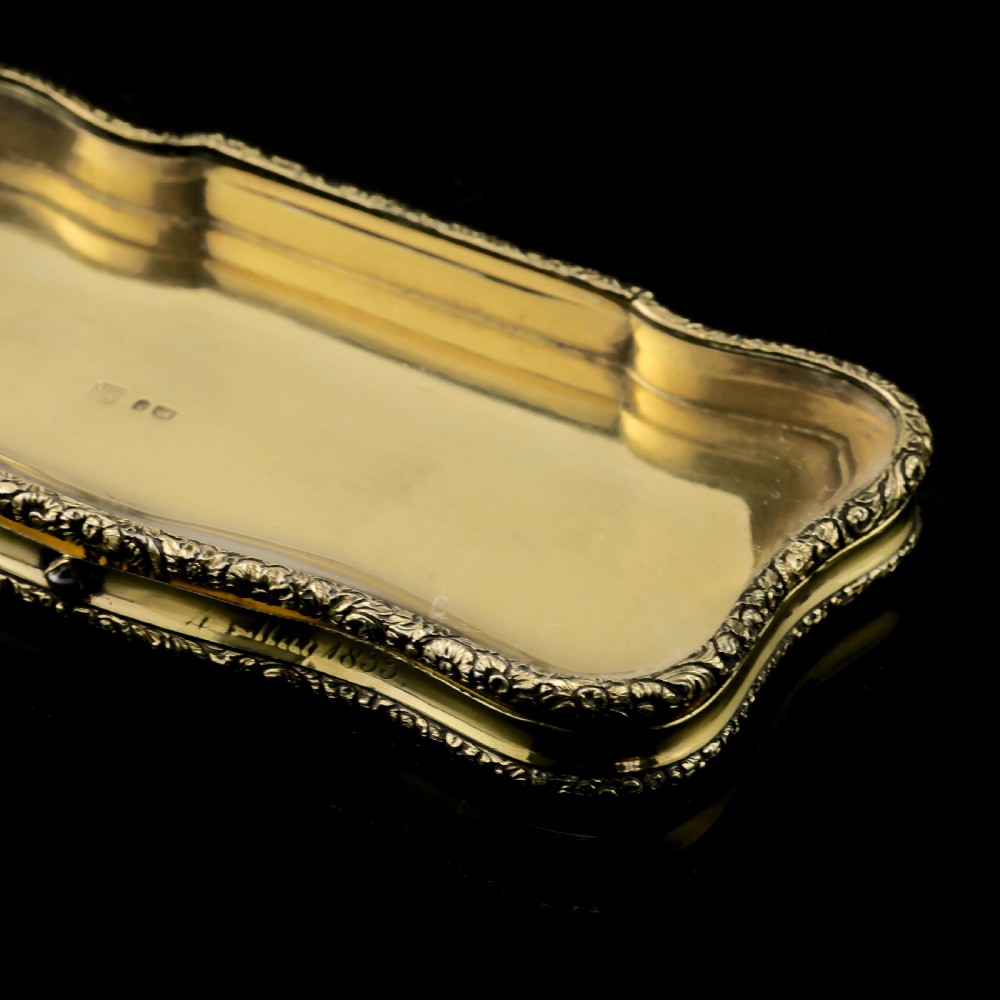 A Rare Georgian Solid Silver Gilt Snuff Box with Rock Crystal - Charles Rawlings & William Summers, 1833 View XXI