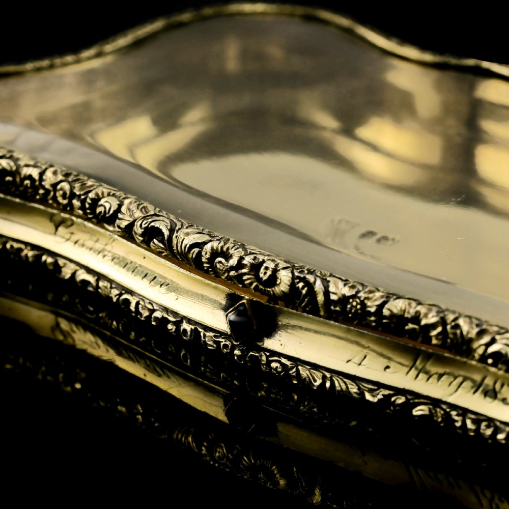 A Rare Georgian Solid Silver Gilt Snuff Box with Rock Crystal - Charles Rawlings & William Summers, 1833 View XXII