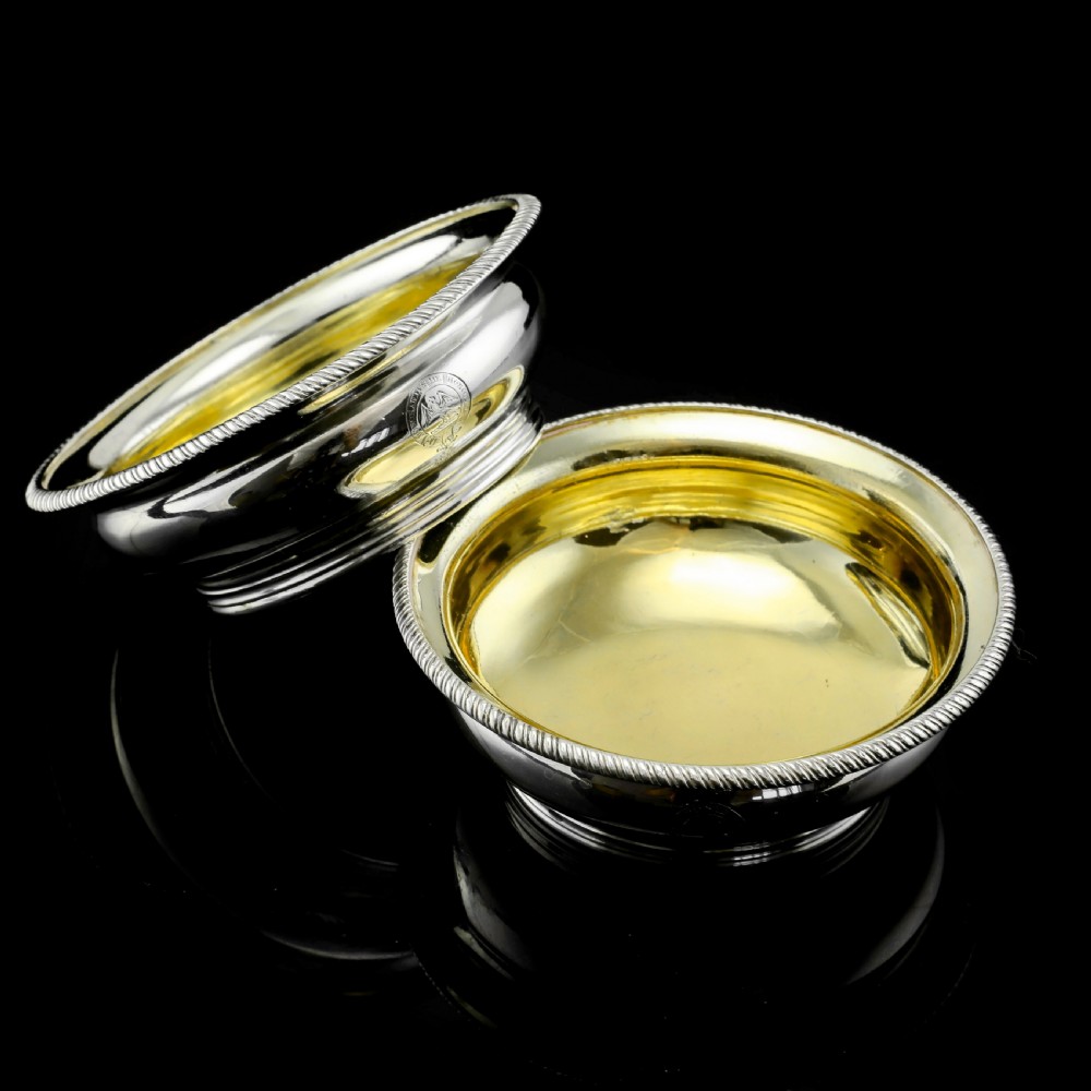 Antique Georgian Solid Silver Pair of Salt Cellars - Joseph Felix Podio 1809