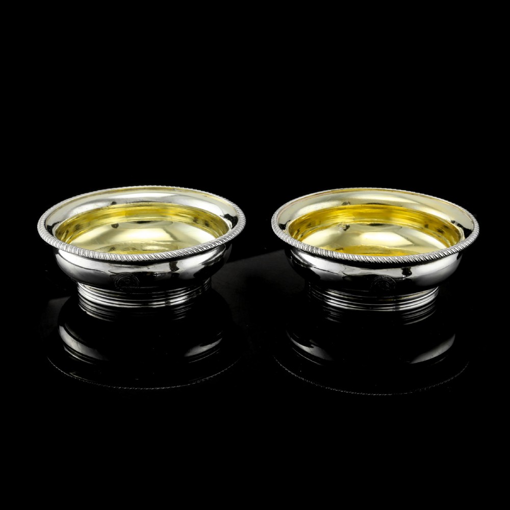Antique Georgian Solid Silver Pair of Salt Cellars - Joseph Felix Podio 1809 View II