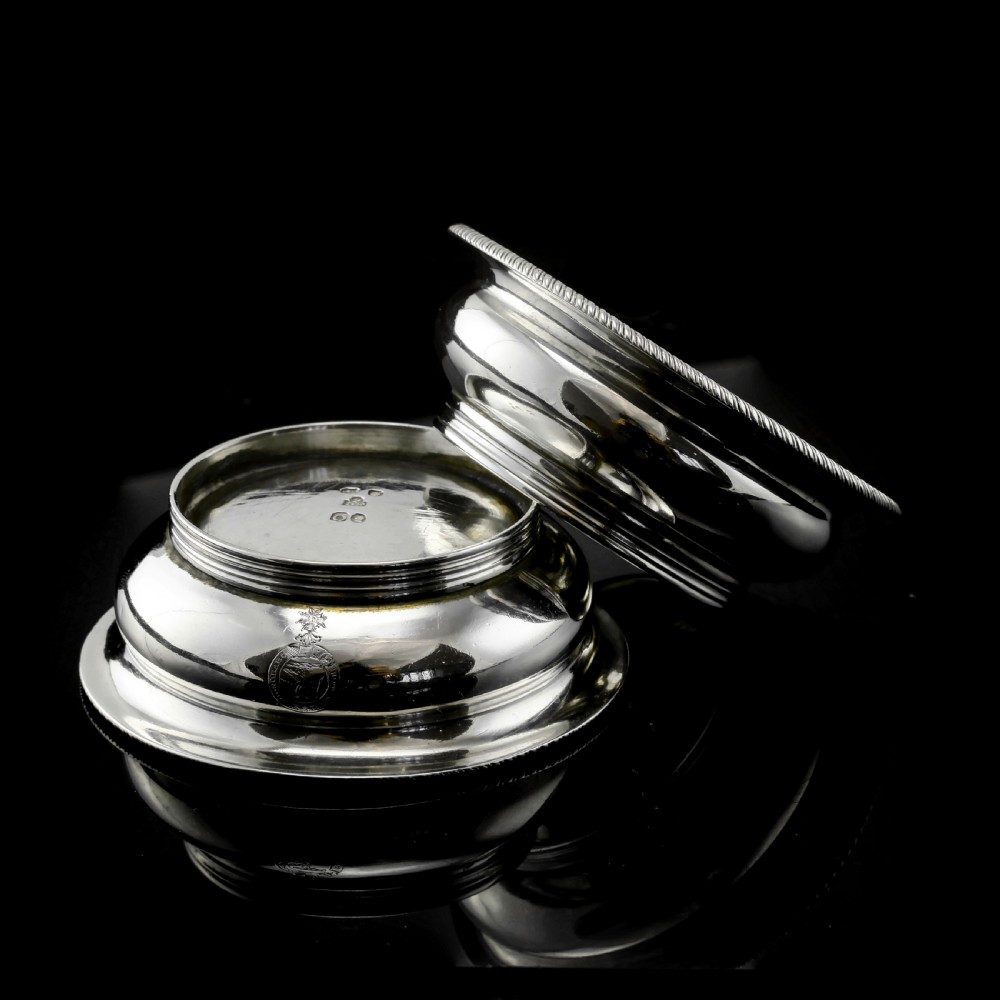 Antique Georgian Solid Silver Pair of Salt Cellars - Joseph Felix Podio 1809 View VIII