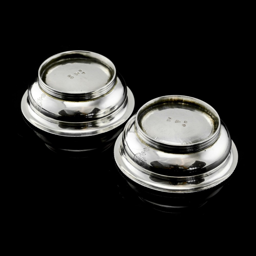 Antique Georgian Solid Silver Pair of Salt Cellars - Joseph Felix Podio 1809 View XII