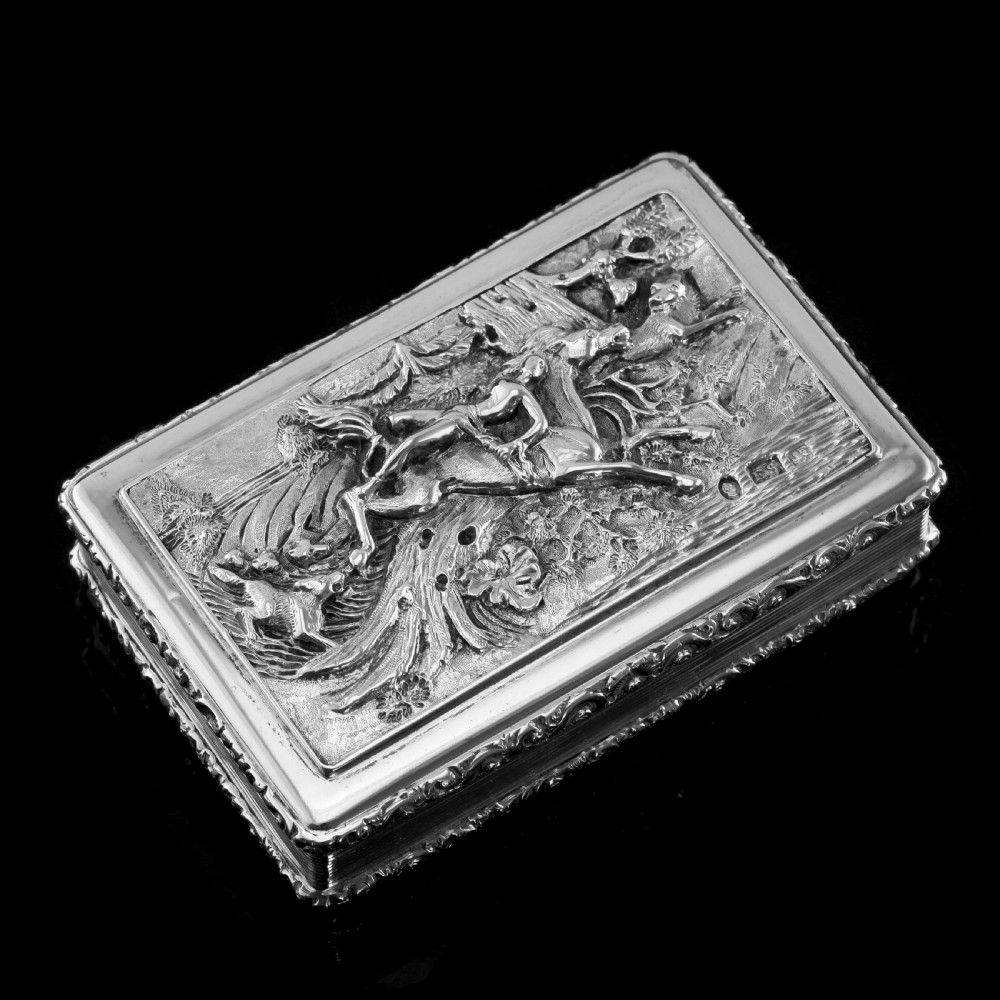 Rare Antique Georgian Solid Silver Mazeppa Snuff Box - Edward Smith 1836 View VI