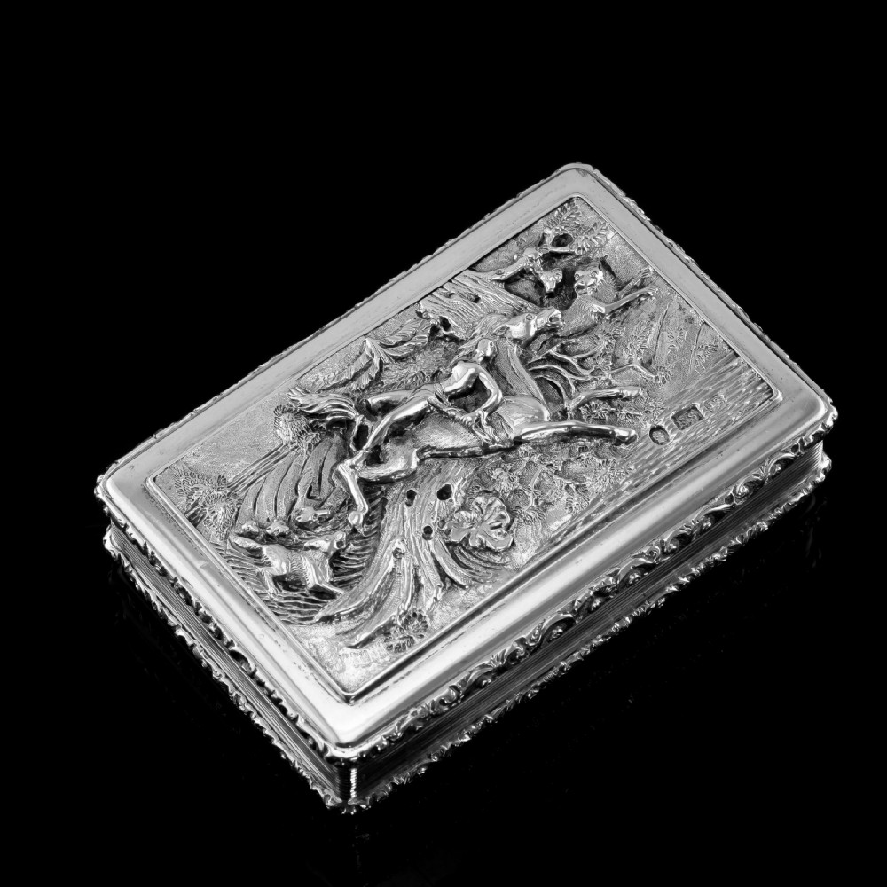 Rare Antique Georgian Solid Silver Mazeppa Snuff Box - Edward Smith 1836 View VII