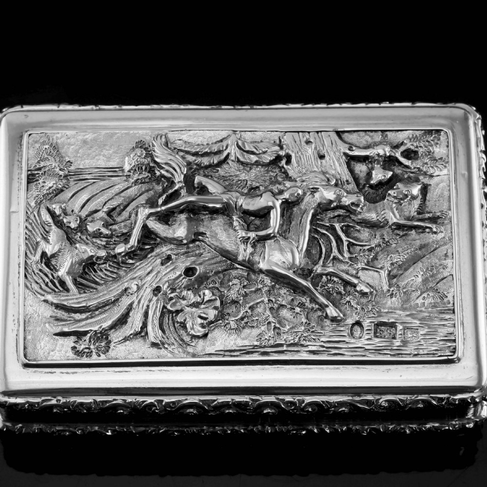 Rare Antique Georgian Solid Silver Mazeppa Snuff Box - Edward Smith 1836 View IX