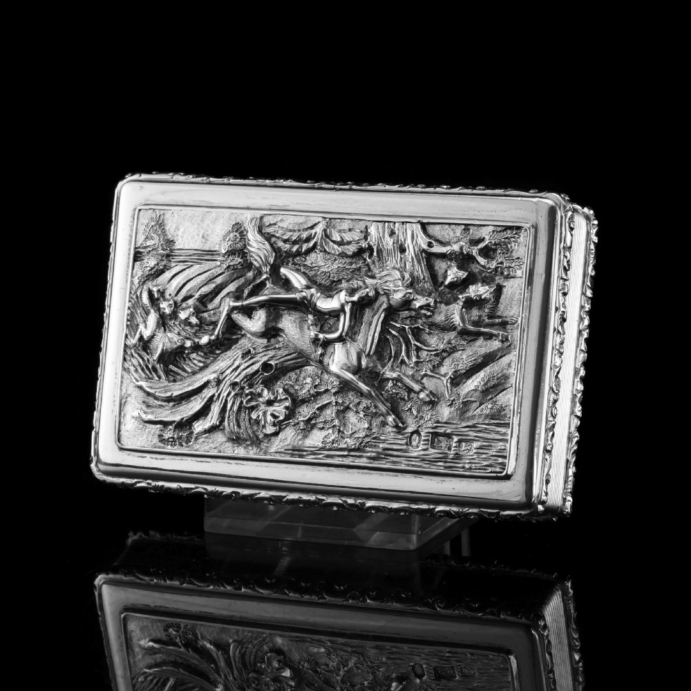 Rare Antique Georgian Solid Silver Mazeppa Snuff Box - Edward Smith 1836 View XI