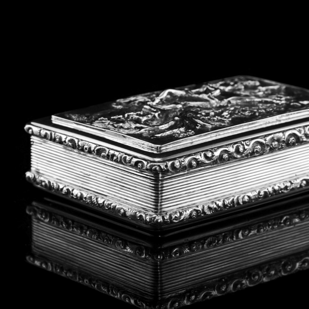 Rare Antique Georgian Solid Silver Mazeppa Snuff Box - Edward Smith 1836 View XVII