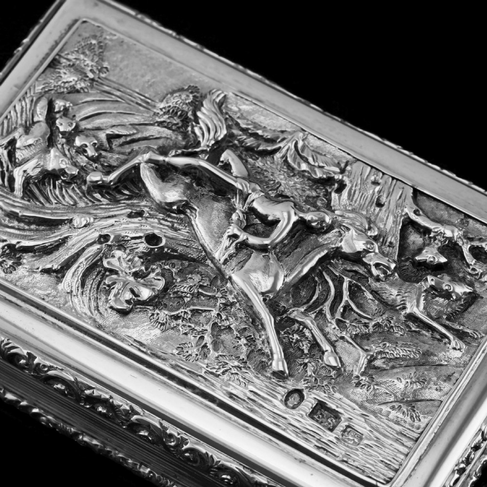 Rare Antique Georgian Solid Silver Mazeppa Snuff Box - Edward Smith 1836 View XVIII