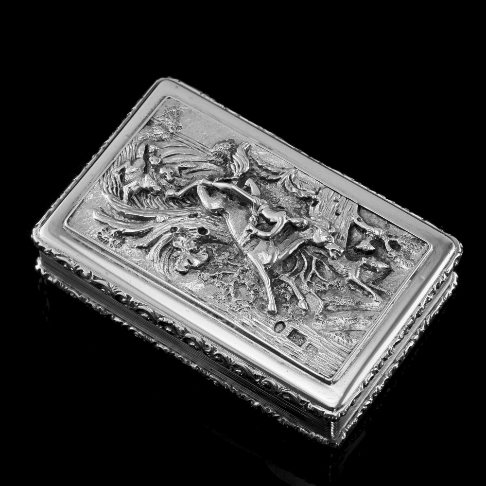 Rare Antique Georgian Solid Silver Mazeppa Snuff Box - Edward Smith 1836