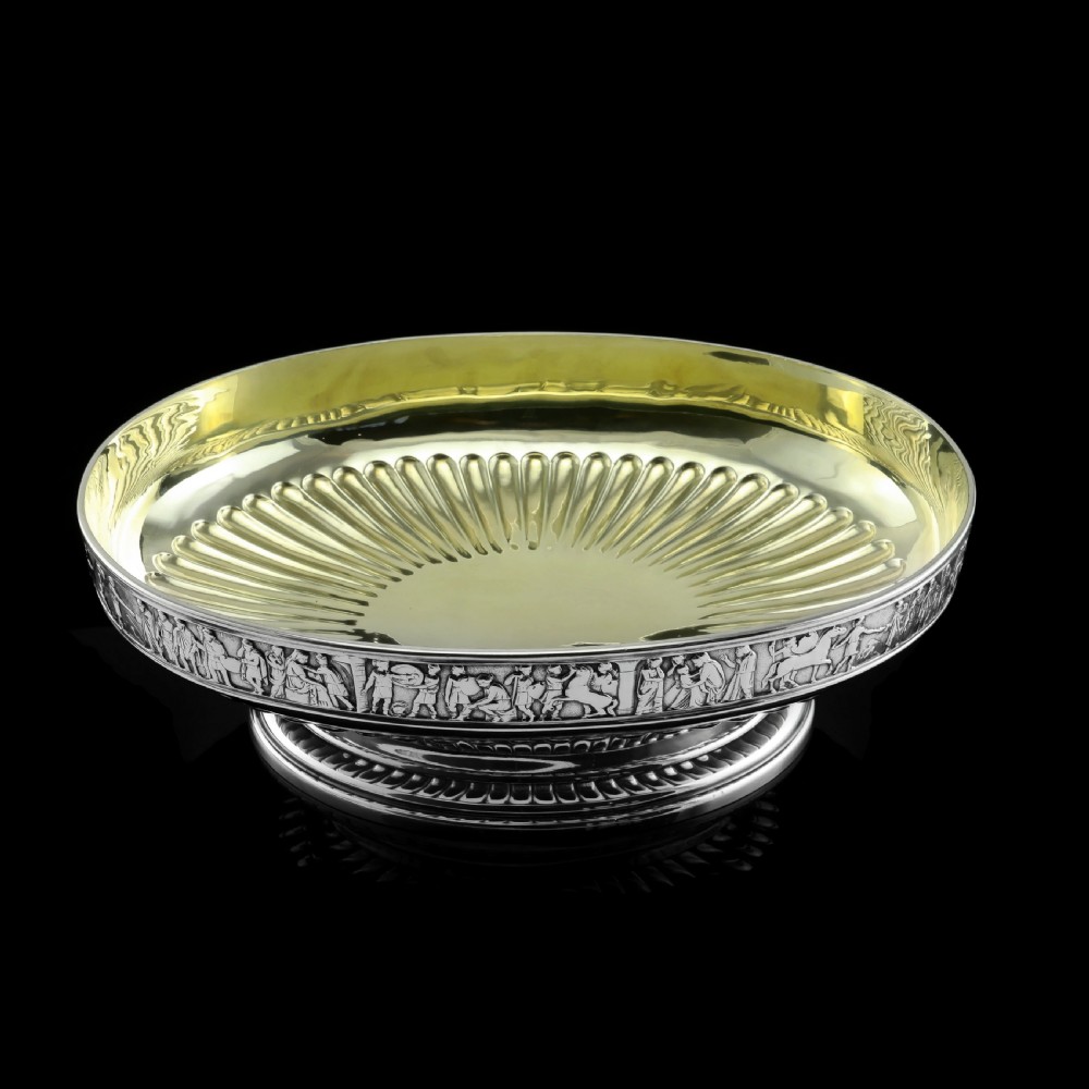 Antique English Large Solid Silver Bowls, Set of 3 with Roman Frieze - Elkington & Co 1895 View XII