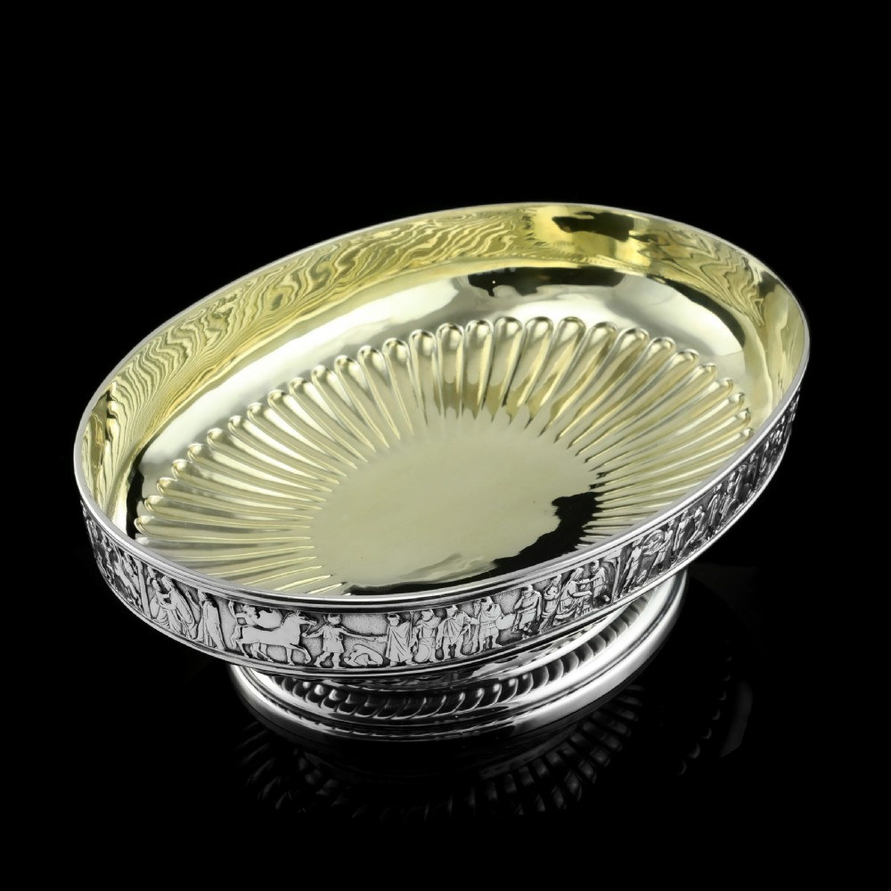 Antique English Large Solid Silver Bowls, Set of 3 with Roman Frieze - Elkington & Co 1895 View XIII
