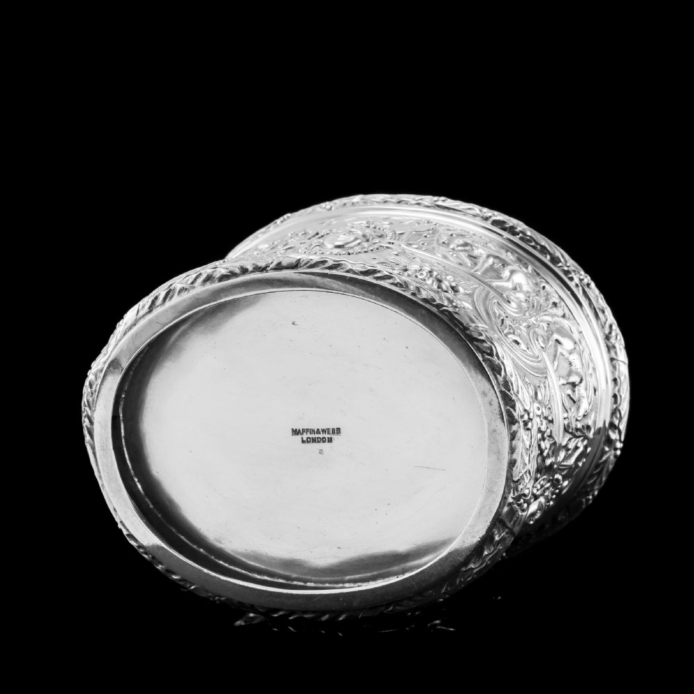 Rare Antique Solid Silver Cellini Tea Caddy Box - Mappin & Webb 1902 View IX