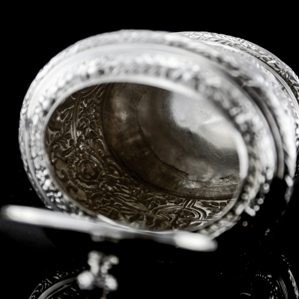 Rare Antique Solid Silver Cellini Tea Caddy Box - Mappin & Webb 1902 View XV