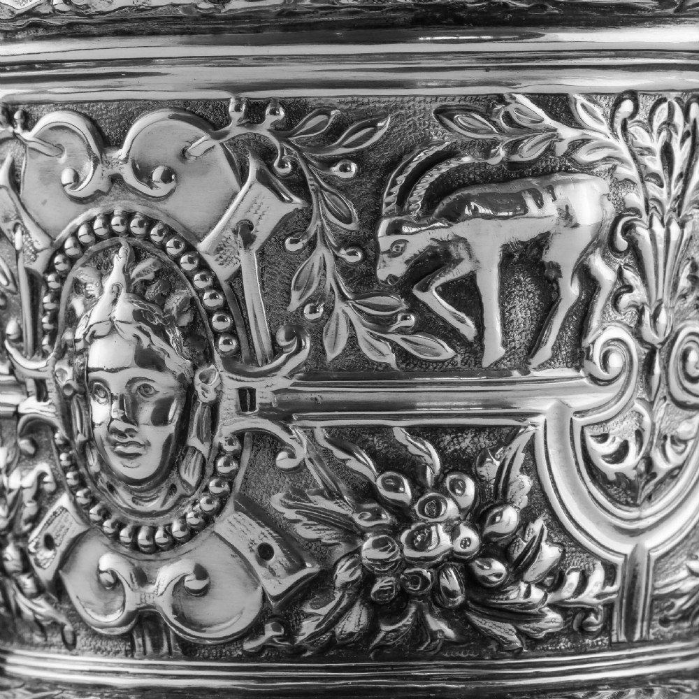 Rare Antique Solid Silver Cellini Tea Caddy Box - Mappin & Webb 1902 View XXVI