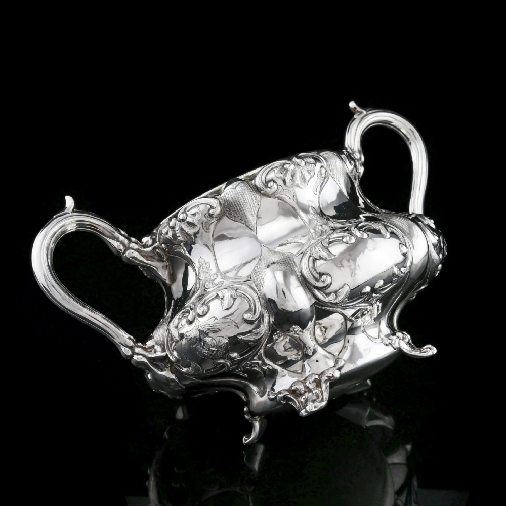Antique Solid Silver Victorian Tea Set with Beautiful Chased Decoration - Roberts & Slater 1849 View XXII