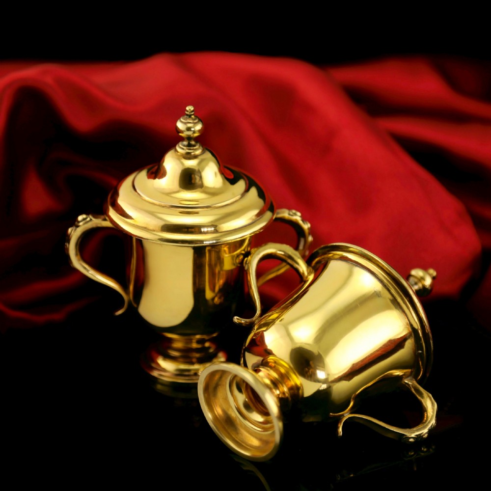 Beautiful Solid Silver Gilt Miniature Cup & Lid Set - Garrard 1928