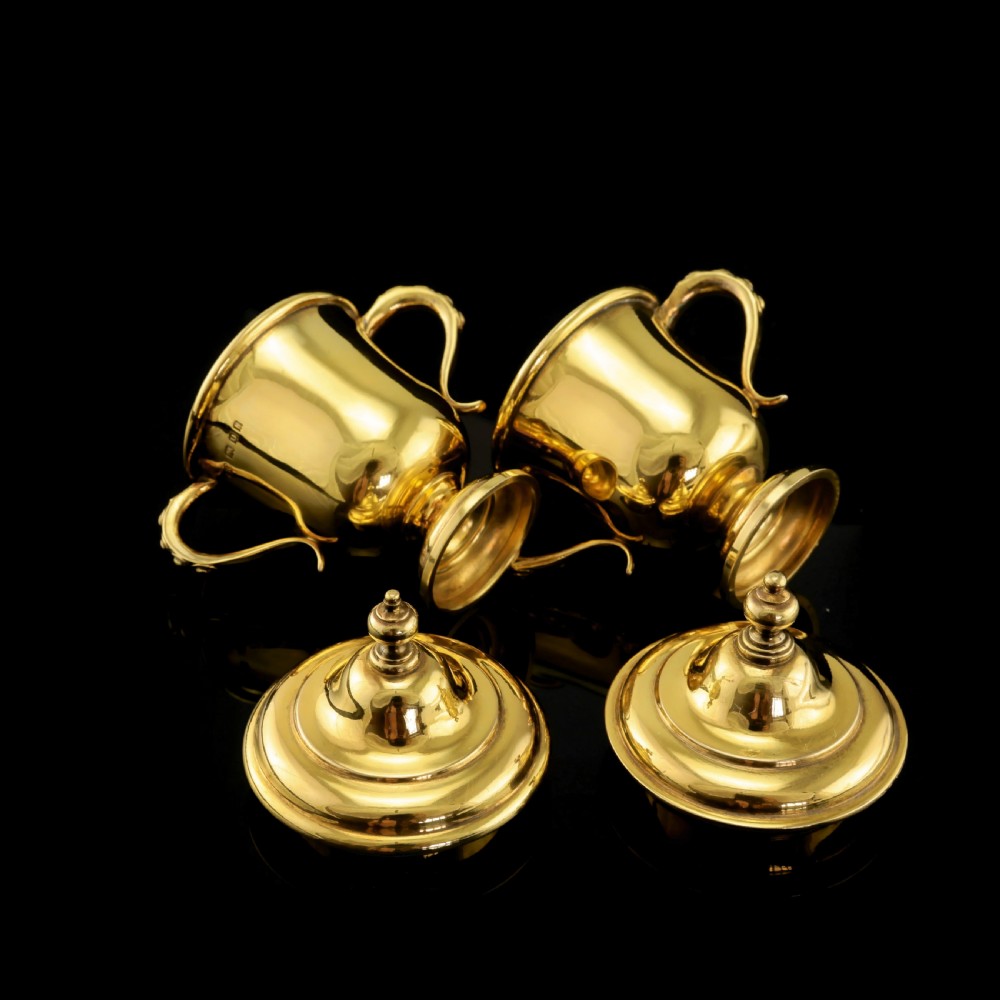 Beautiful Solid Silver Gilt Miniature Cup & Lid Set - Garrard 1928 View VII
