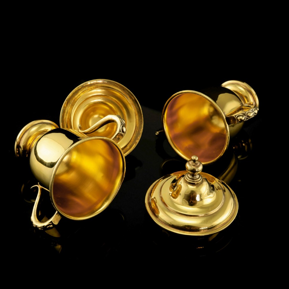 Beautiful Solid Silver Gilt Miniature Cup & Lid Set - Garrard 1928 View VIII