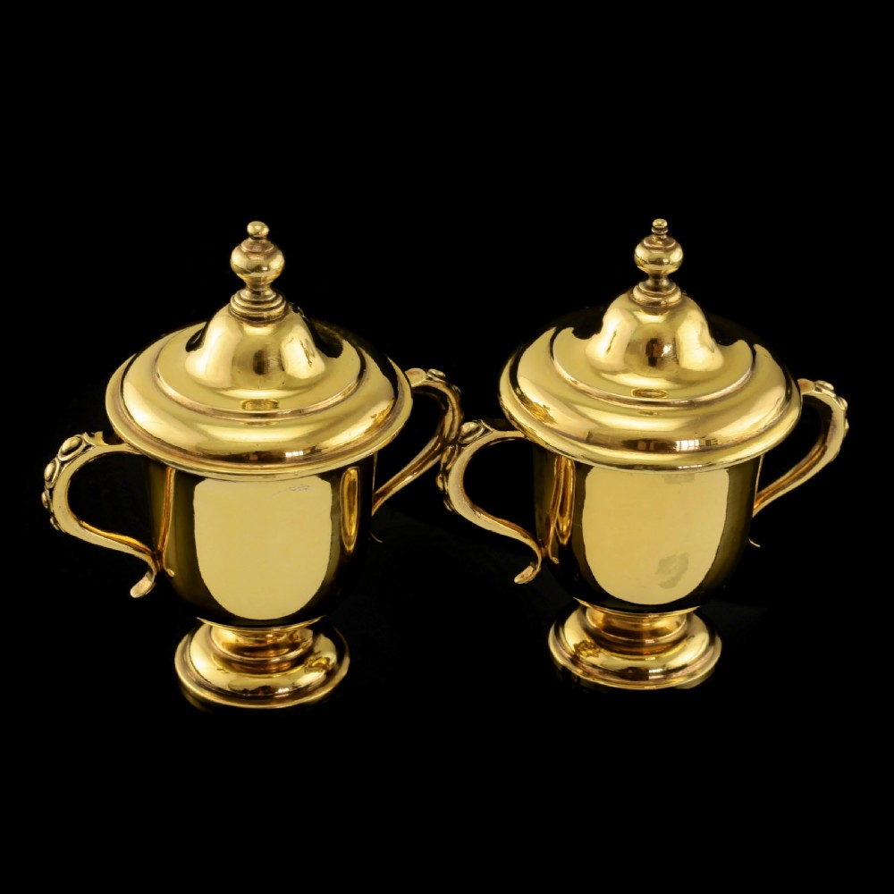 Beautiful Solid Silver Gilt Miniature Cup & Lid Set - Garrard 1928 View IX