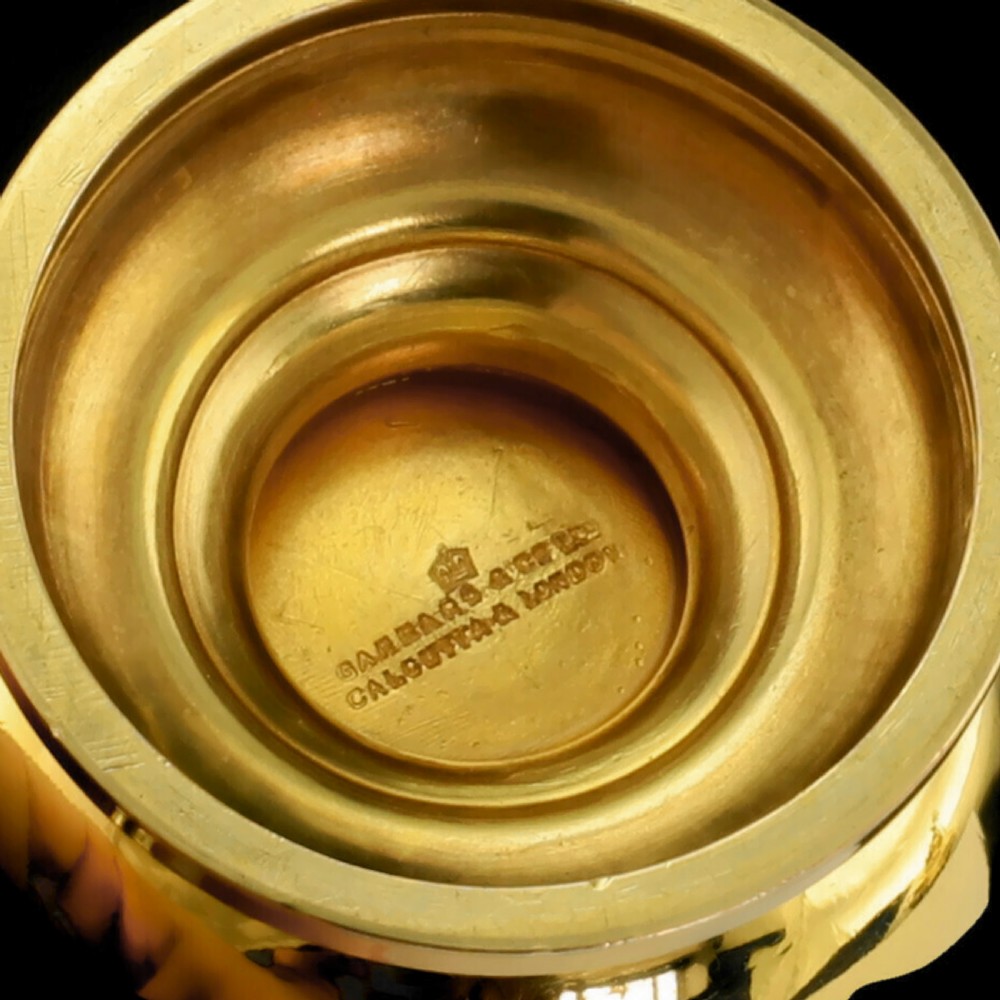 Beautiful Solid Silver Gilt Miniature Cup & Lid Set - Garrard 1928 View XII