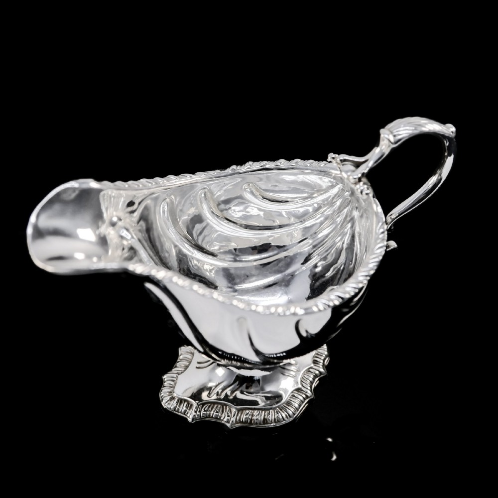 Antique Georgian Solid Silver Sauce Boat, Scottish Baronet Interest - William Shaw 1766 View VI