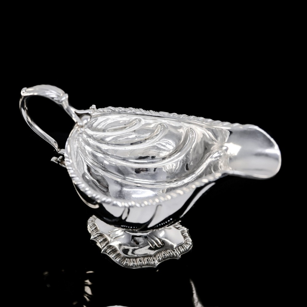Antique Georgian Solid Silver Sauce Boat, Scottish Baronet Interest - William Shaw 1766 View VII