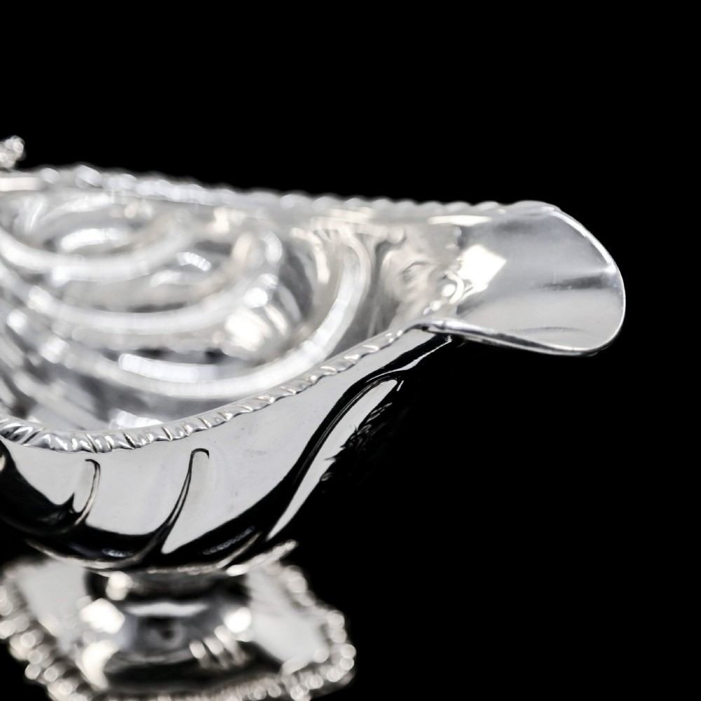 Antique Georgian Solid Silver Sauce Boat, Scottish Baronet Interest - William Shaw 1766 View IX