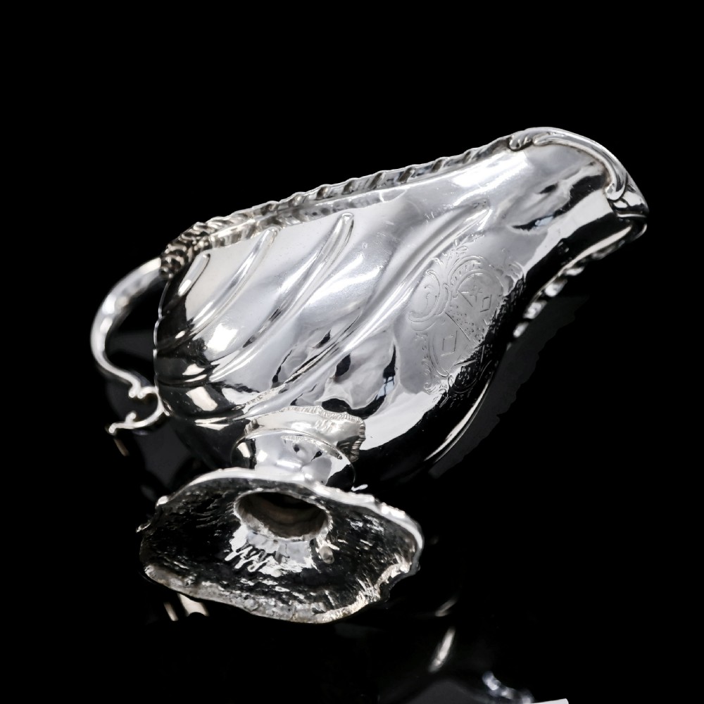 Antique Georgian Solid Silver Sauce Boat, Scottish Baronet Interest - William Shaw 1766 View XVII