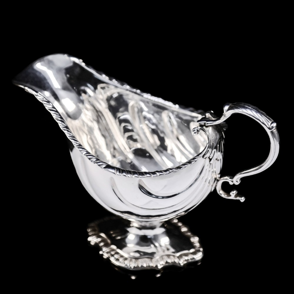 Antique Georgian Solid Silver Sauce Boat, Scottish Baronet Interest - William Shaw 1766 View XVIII