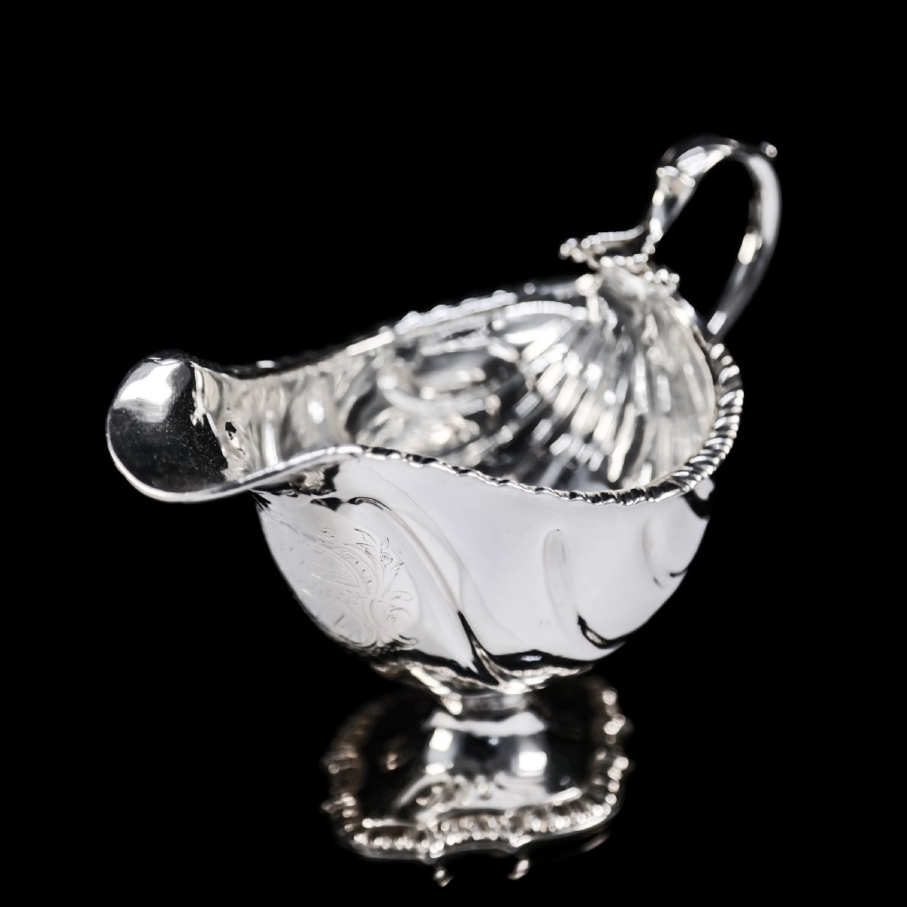 Antique Georgian Solid Silver Sauce Boat, Scottish Baronet Interest - William Shaw 1766 View XIX