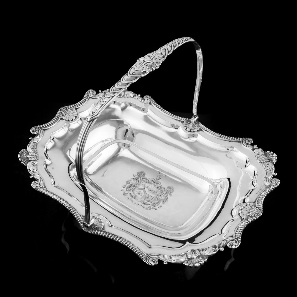 Antique Solid Silver Georgian Basket with Magnificent Gadrooning - Samuel Hennell 1811 View VII