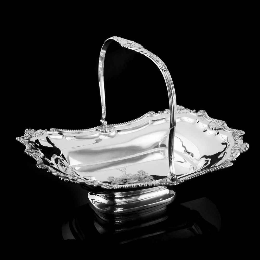 Antique Solid Silver Georgian Basket with Magnificent Gadrooning - Samuel Hennell 1811 View XIV