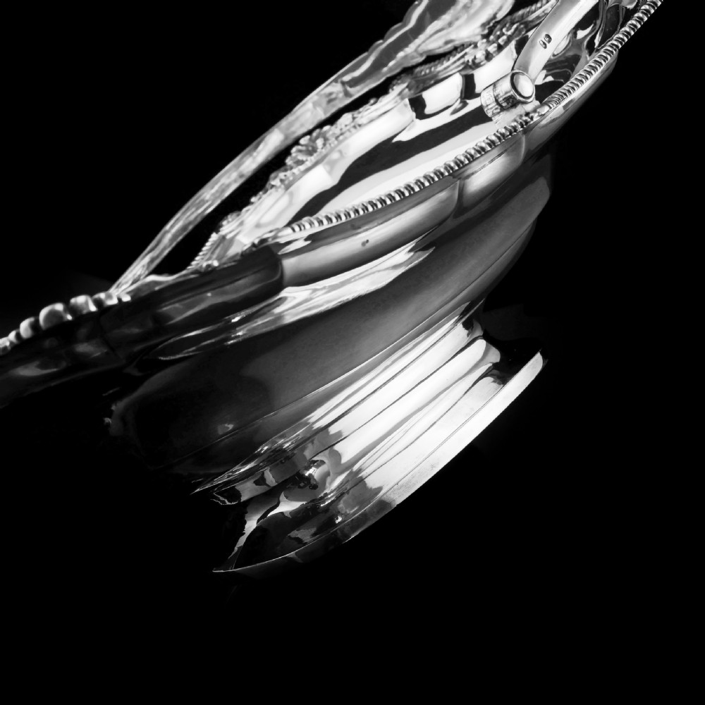 Antique Solid Silver Georgian Basket with Magnificent Gadrooning - Samuel Hennell 1811 View XX