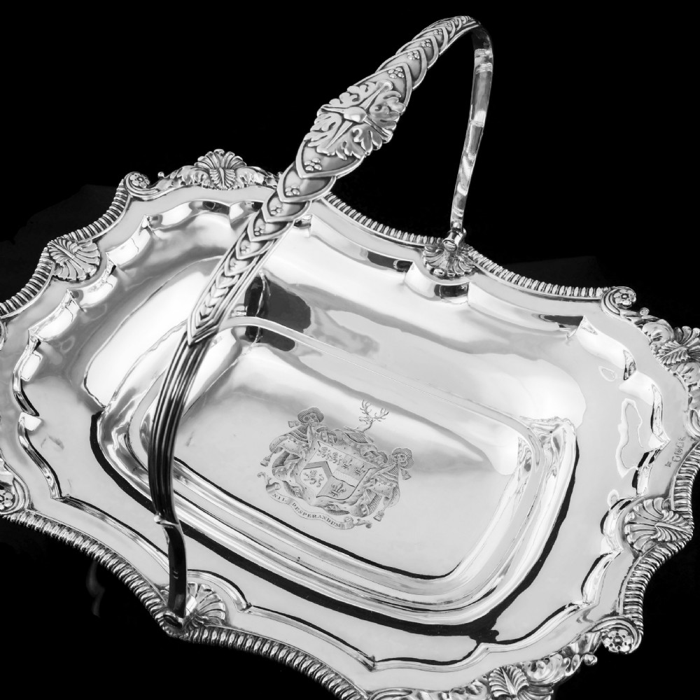 Antique Solid Silver Georgian Basket with Magnificent Gadrooning - Samuel Hennell 1811 View XXII