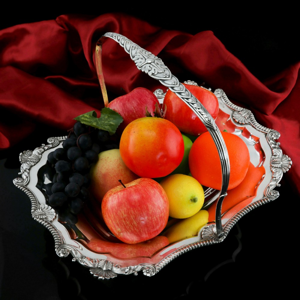 Antique Solid Silver Georgian Basket with Magnificent Gadrooning - Samuel Hennell 1811 View XXVIII