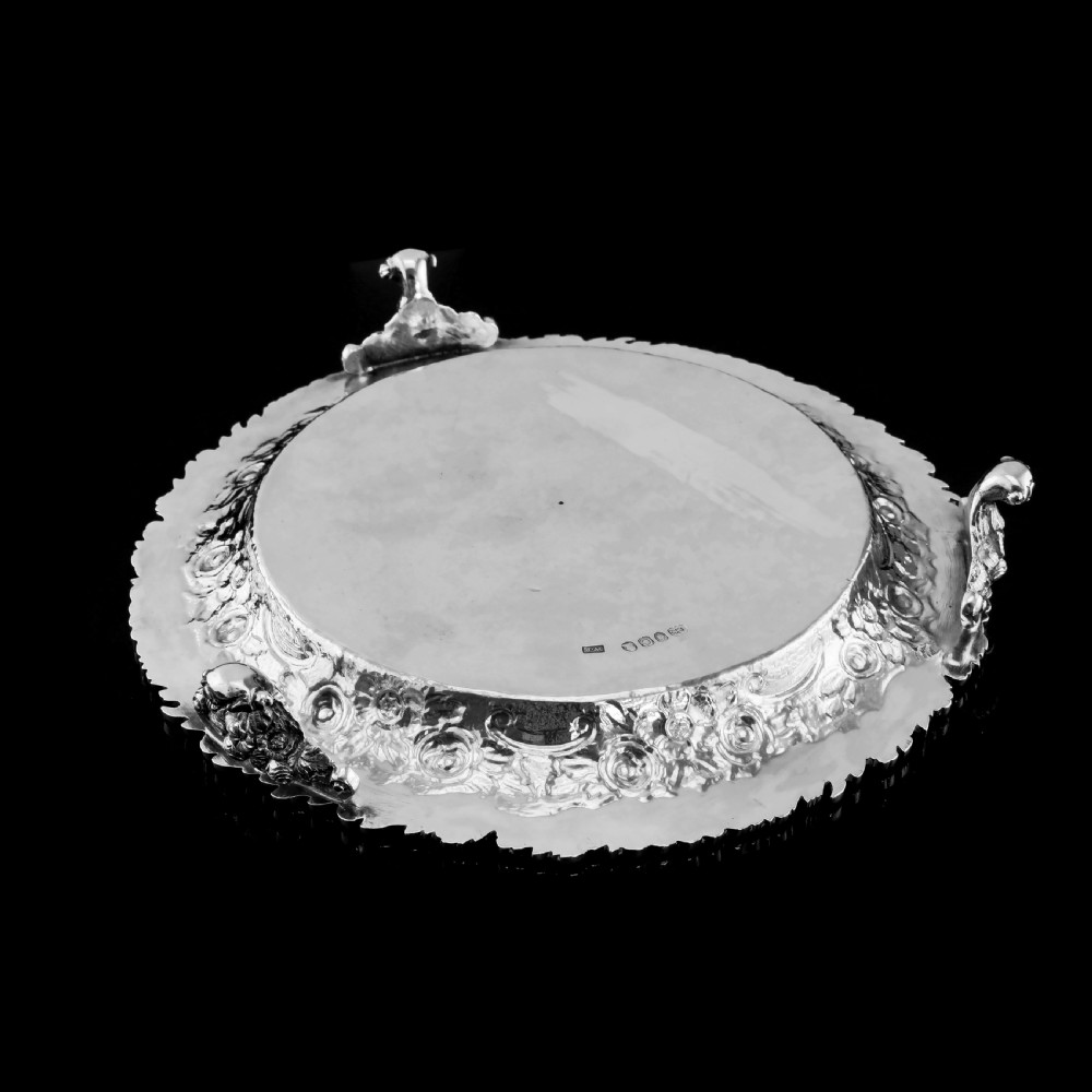 A Stunning English Georgian Solid Silver Salver Tray with Rococo Decoration - William Eaton 1818 View VI