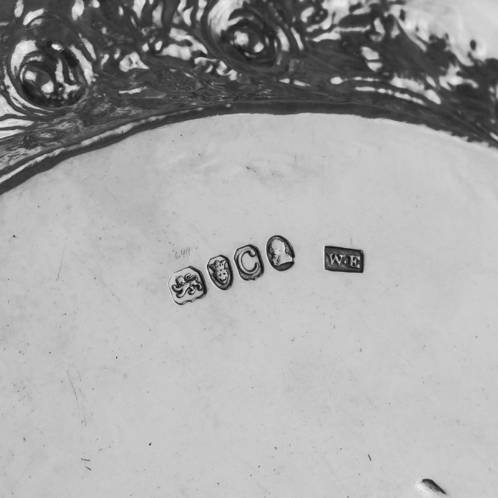 A Stunning English Georgian Solid Silver Salver Tray with Rococo Decoration - William Eaton 1818 View XXI