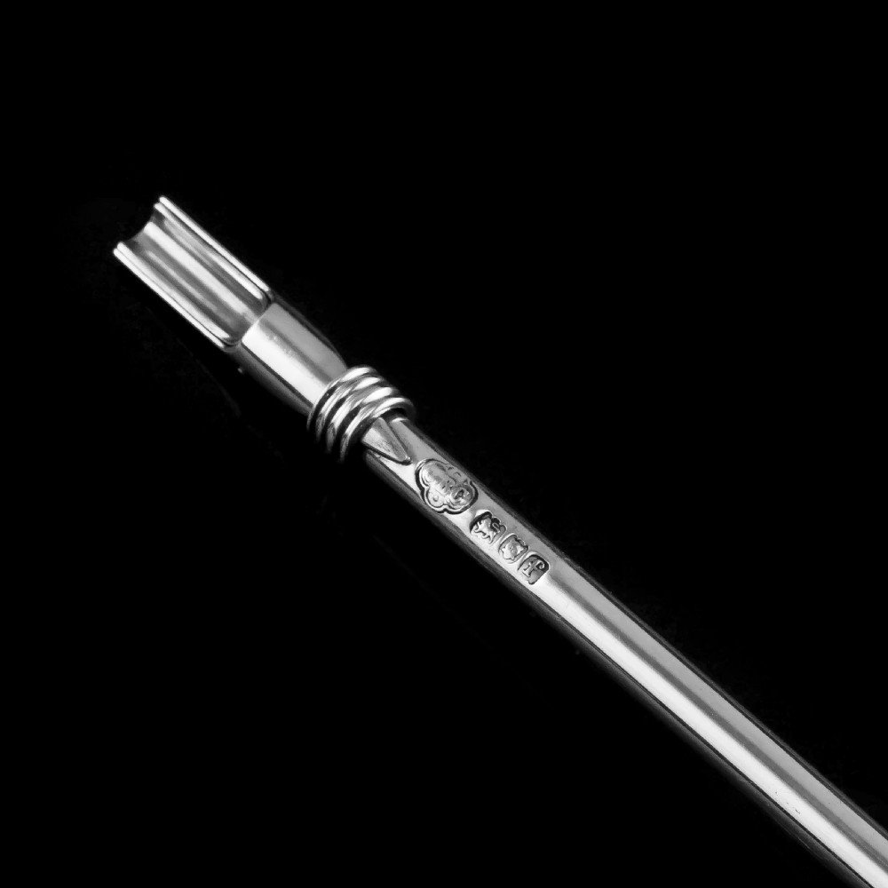 A Stylish Antique Solid Silver Feather Quill Pen - Carrington & Co 1901 View IX
