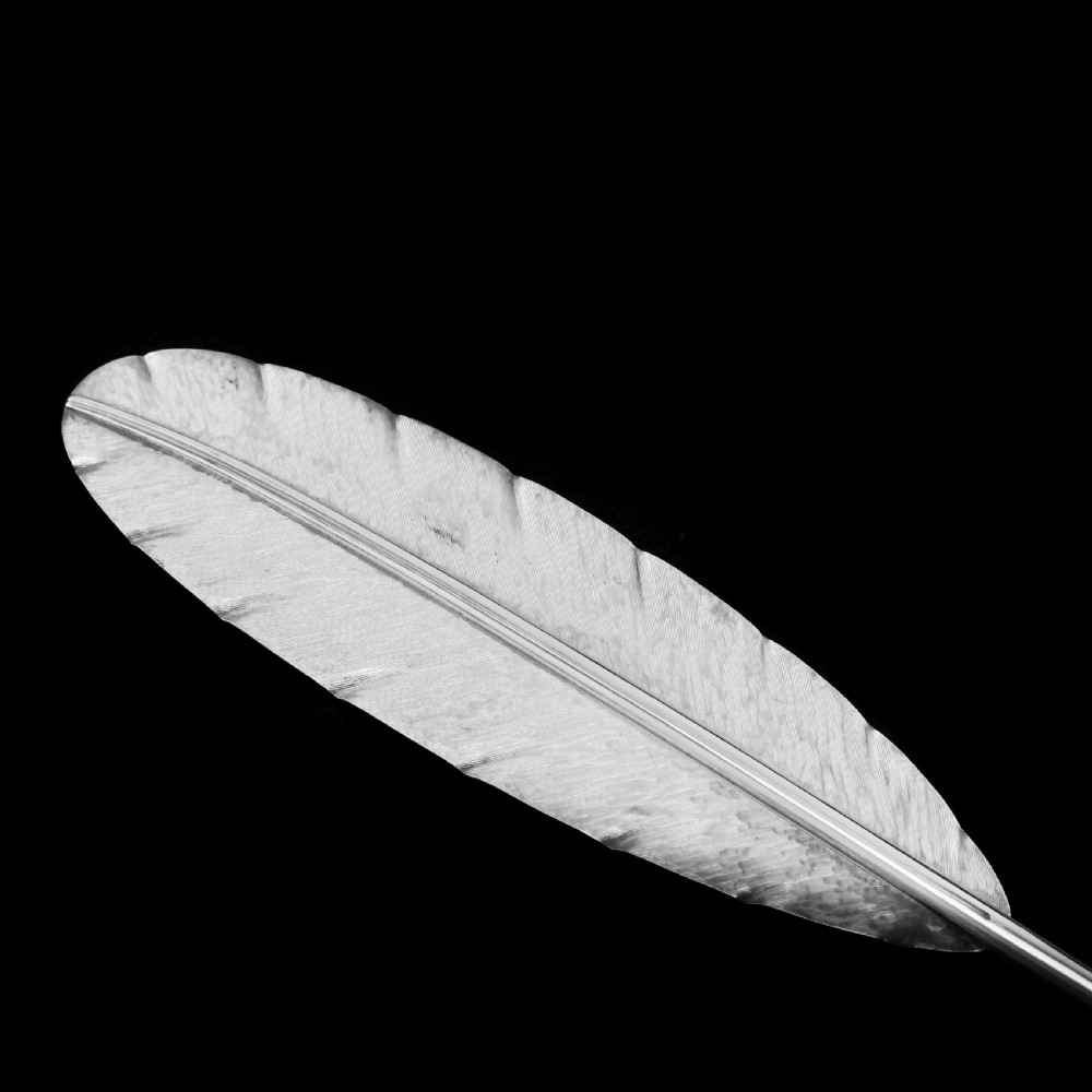 A Stylish Antique Solid Silver Feather Quill Pen - Carrington & Co 1901 View XII