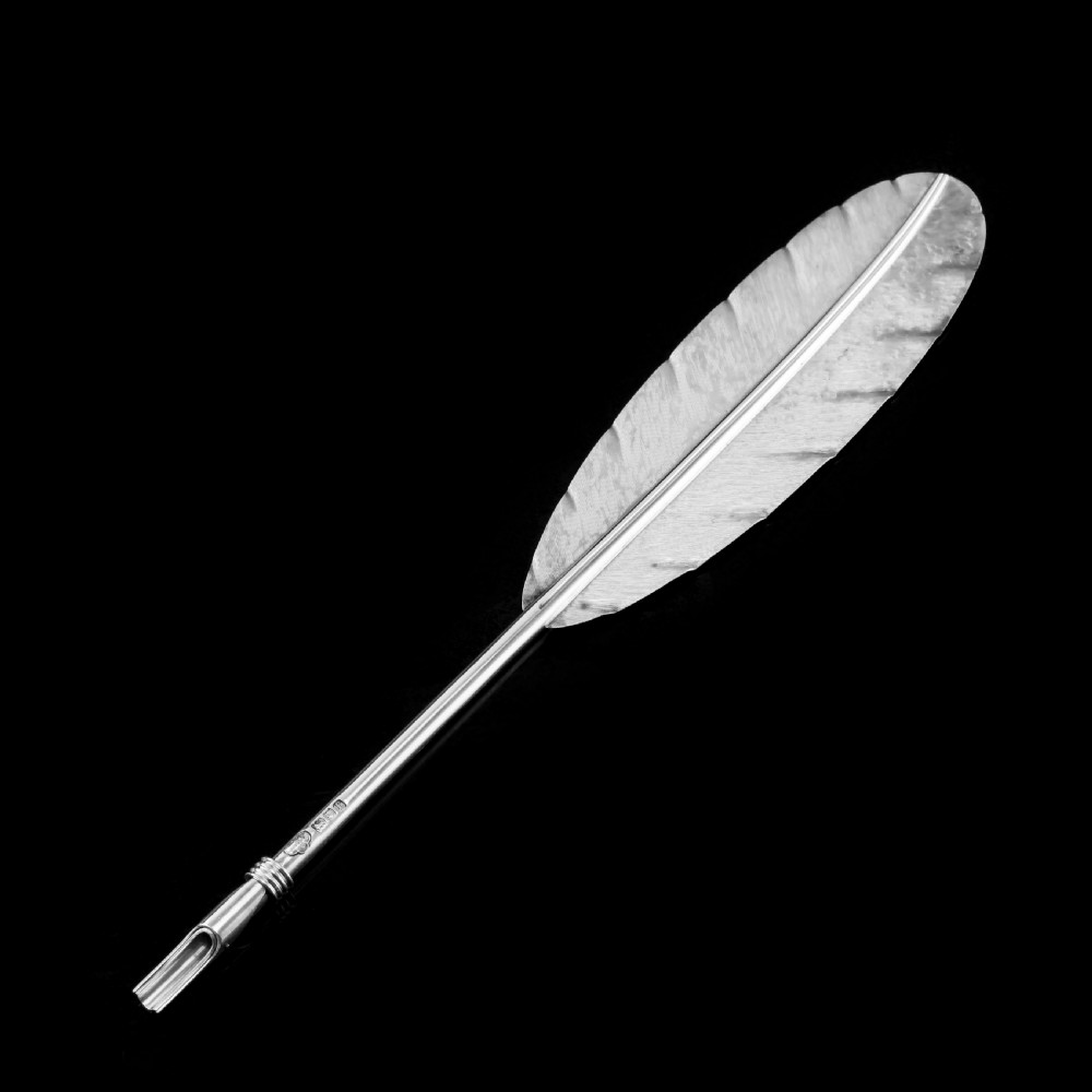 A Stylish Antique Solid Silver Feather Quill Pen - Carrington & Co 1901 View XIII