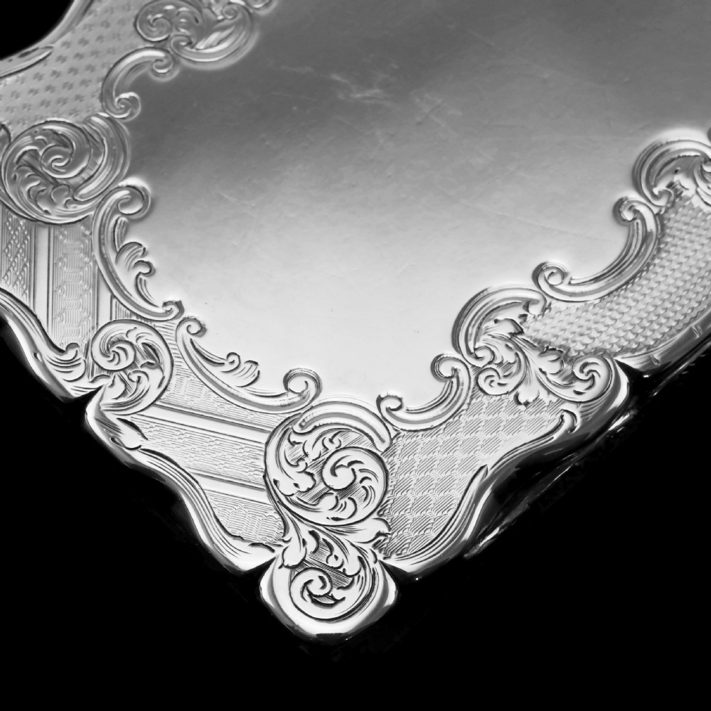 Antique Solid Silver Large Table Snuff Box with Magnificent Engravings - Edward Smith 1850 View VI