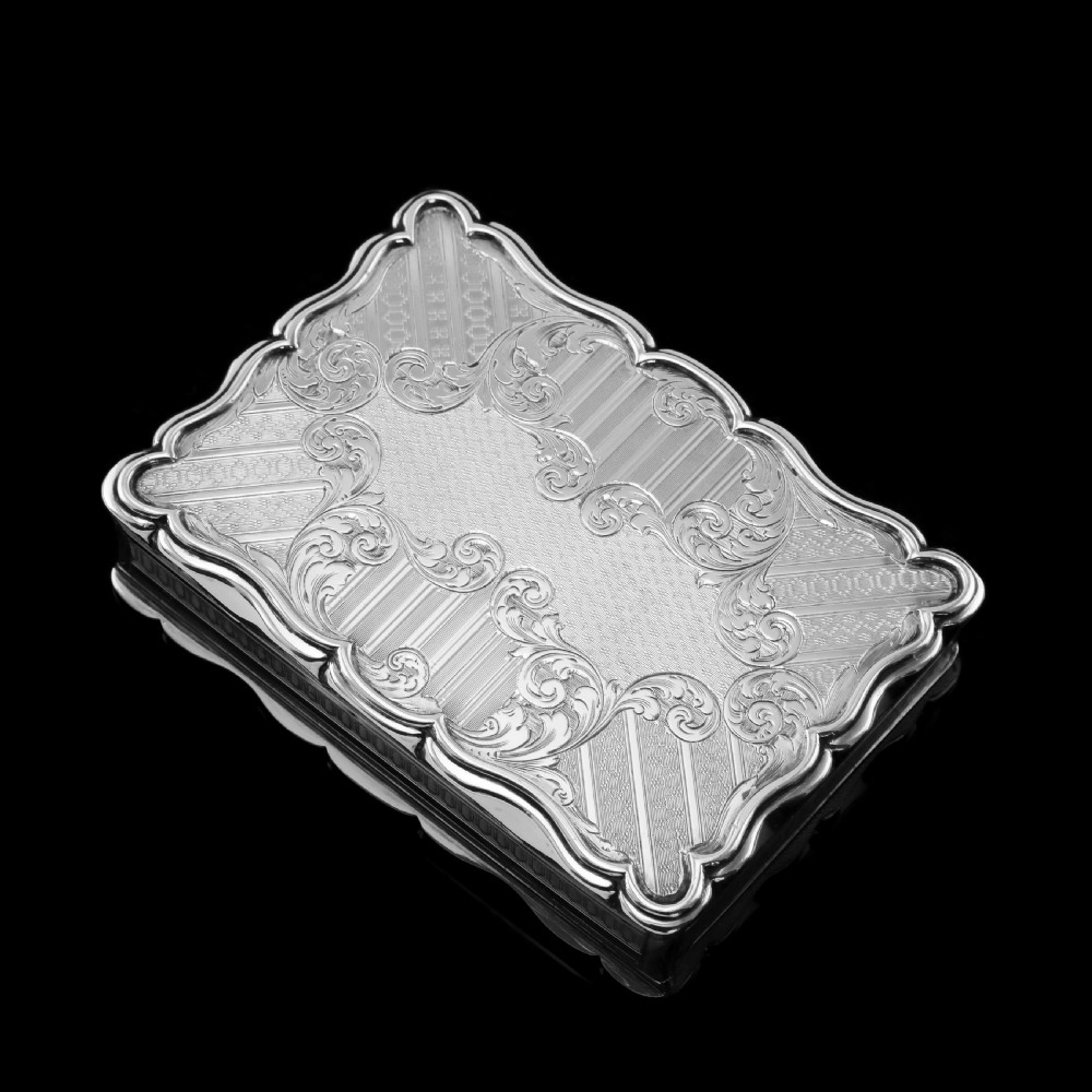 Antique Solid Silver Large Table Snuff Box with Magnificent Engravings - Edward Smith 1850 View XIII