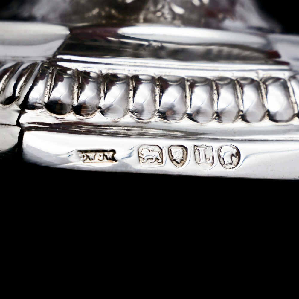 A Unique Antique Pair of Solid Silver Salt Cellars, Pedestal Design - Daniel & John Wellby 1886 View IV