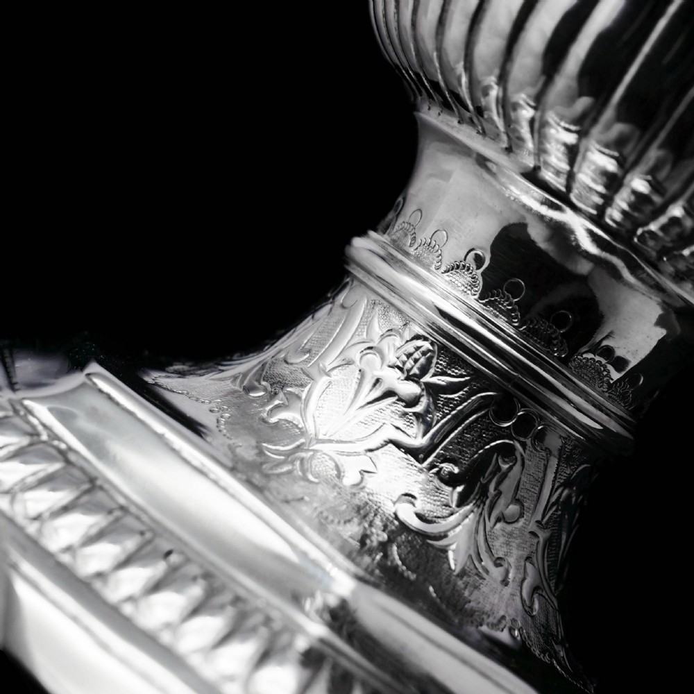 A Unique Antique Pair of Solid Silver Salt Cellars, Pedestal Design - Daniel & John Wellby 1886 View VI